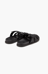 Ducie Black Leather Harley Slide