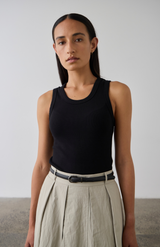 Laing Black Ribbed Tank