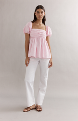Caitlin Crisp Pink Seersucker Piper Bodice