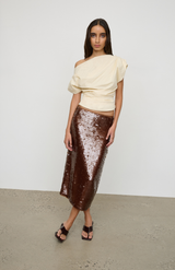 One Of Others Coffee Kendall Skirt