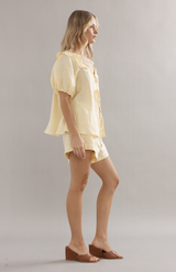 Caitlin Crisp Yellow Linen Juno Short