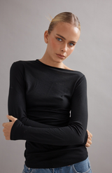 Caitlin Crisp Black Beau Merino Top