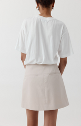 Rebe Oyster Cotton Mini Skirt