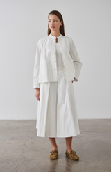Laing White Full Pleated Skirt