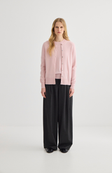 Laing Blush Cashmere Crewneck Cardigan
