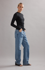 Caitlin Crisp Black Beau Merino Top