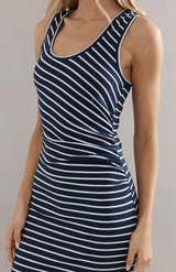 Caitlin Crisp Navy Stripe Pitstop Dress