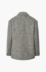 Rabens Saloner Grey Melange Nyara Fuzzy Jacket