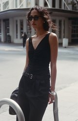 Rebe Black Ruched Top