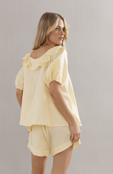 Caitlin Crisp Yellow Linen Juno Short