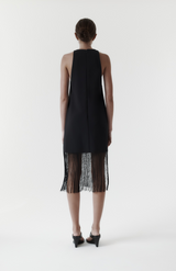 Rebe Black Fringe Dress