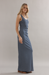 Caitlin Crisp Navy Stripe Pitstop Dress