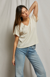 Perfect White Tee Sugar Hendrix Boxy V Neck Tee