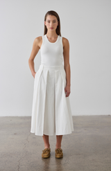 Laing White Full Pleated Skirt