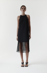 Rebe Black Fringe Dress