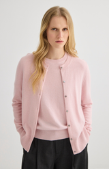 Laing Blush Cashmere Crewneck Cardigan