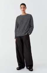 Morrison Black + White Archie L/S Stripe Top