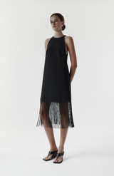Rebe Black Fringe Dress