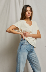 Perfect White Tee Sugar Hendrix Boxy V Neck Tee