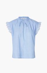 Second Female Light Blue Stripe Laure Top