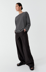 Morrison Black + White Archie L/S Stripe Top