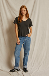 Perfect White Tee Vintage Black Hendrix Boxy V Neck Tee