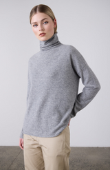 Laing Grey Marle Mara Funnel Neck Knit