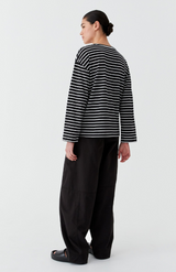 Morrison Black + White Archie L/S Stripe Top