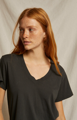 Perfect White Tee Vintage Black Hendrix Boxy V Neck Tee