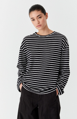 Morrison Black + White Archie L/S Stripe Top