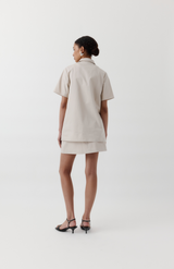 Rebe Oyster Cotton Mini Skirt