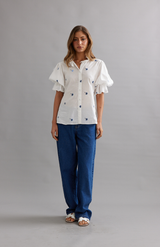 Caitlin Crisp Blueberry Voile Soho Blouse
