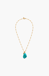 Charlotte Penman Gold Turqiouse Corazon Azul Necklace