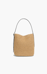Deadly Ponies Natural Raffia + Black Rush Tote