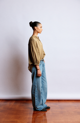 Mahsa Cotton Voile Kelp Everyday blouse