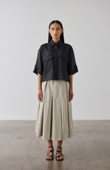 Laing Black Cropped Tab Shirt
