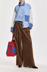 Essentiel Antwerp Kovid Combo1 Sky Fabric Mix Shirt