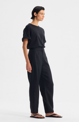Morrison Black Linen Jackson Pant