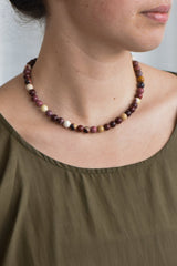 Charlotte Penman Gold Garnet + Jasper Frida Necklace