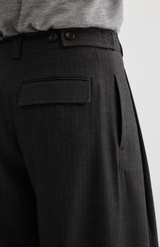 Laing Graphite Wide Leg Pleat Front Trouser