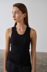 Laing Black Ribbed Tank