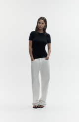 REBE Black Ribbed T-Shirt