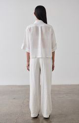 Laing White Cropped Tab Shirt