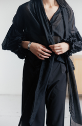 Mahsa Black Bow Blouse