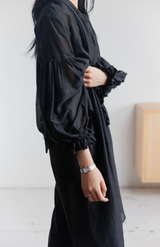 Mahsa Black Bow Blouse