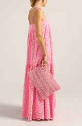 Ilio Nema Pink Macrame Clutch