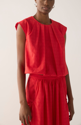 Foemina Rouge Seersucker Jewel Top