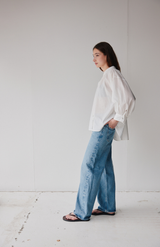 Mahsa Cream Cotton Voile Dune Shirt