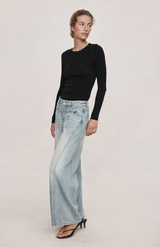 Marle Faded Blue Cross Stitch Jean