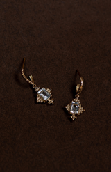 Zoe & Morgan 22K Gold Plate With White Topaz Reya Earrings